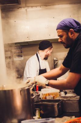 Corpus chefs hard at work in our Leckhampton kitchens