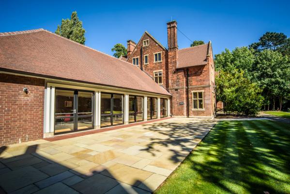 The new dining hall attached to Leckhampton House