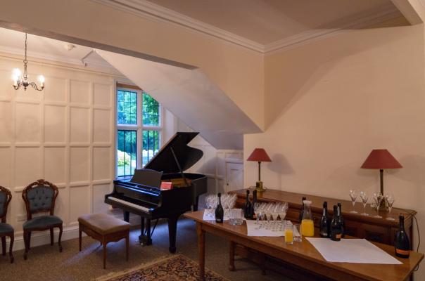 The Steinway piano in the Music Room in Leckhampton House