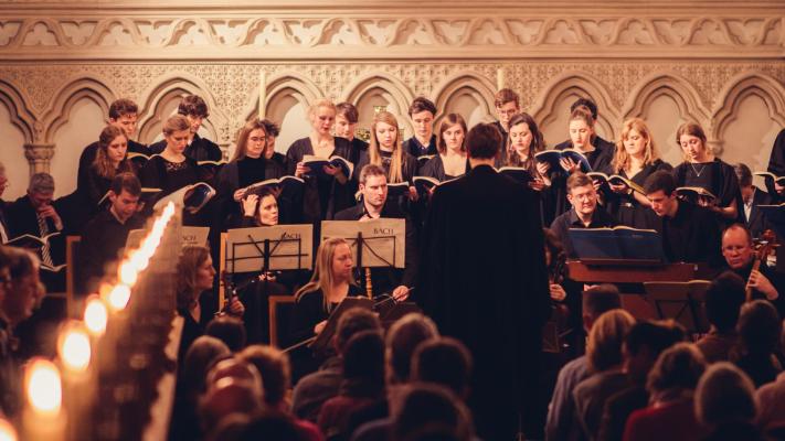 The College Choir performing in chapel, photo by Songyuan Zhao